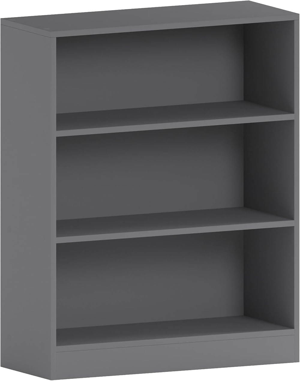 Vida Designs Cambridge 3 Tier Low Bookcase Grey Wood Shelving Unit
