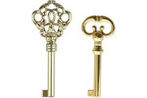VIDABTE KYF2 KY7-2 Grandfather Clock Door Key,Solid Brass Skeleton Key for Ridgeway, Sligh, Emporer, Pearl, Seth Thomas, Grandfather Clock Doors, Cabinet Doors, Dresser Drawers, Desk
