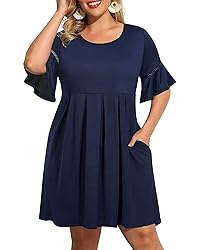 Pinup Fashion Navy Blue Dress for Women Plus Size