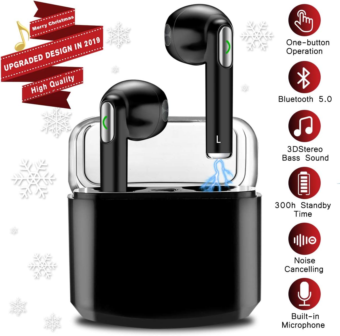 Wireless Earbuds,Bluetooth Earbuds Wireless Earphones Noise Cancelling,Sport Running Mini True Stereo Earbuds Bluetooth Unique Surface Material Design easyuse Operate