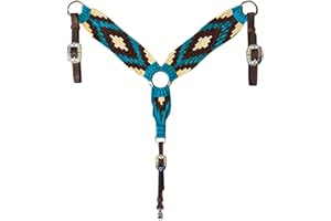 Cheval's International Western Mohair Horse Breast Collar, Handmade Premium Wool & Leather Equestrian Tack, Adjustable, Durab