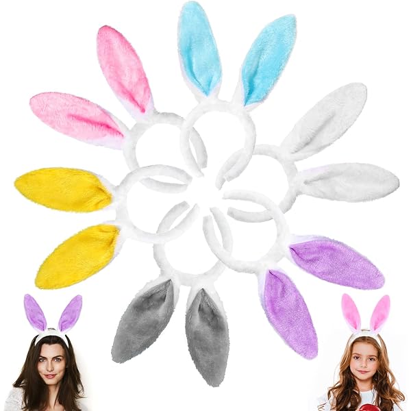 Set De 3 Diademas De Orejas De Conejo De Felpa – 38 X 12 Cm, Suaves Y Ajustables, Perfectas Para Pascua, Carnaval Y Disfraces De Niños Y Adultos