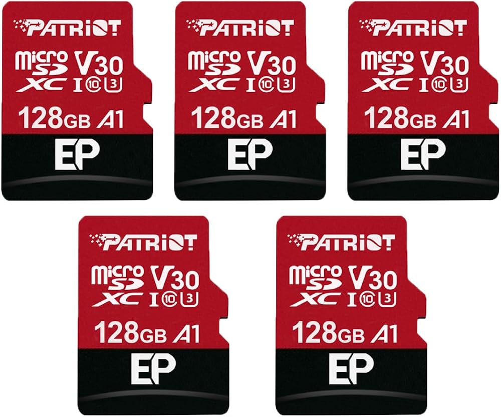 Patriot 128GB EP A1 Micro SD Card V30 4K UHD Android Tablet 5 Pack