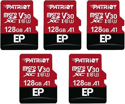 Patriot 128GB EP A1 Micro SD Card V30 4K UHD Android Tablet 5 Pack