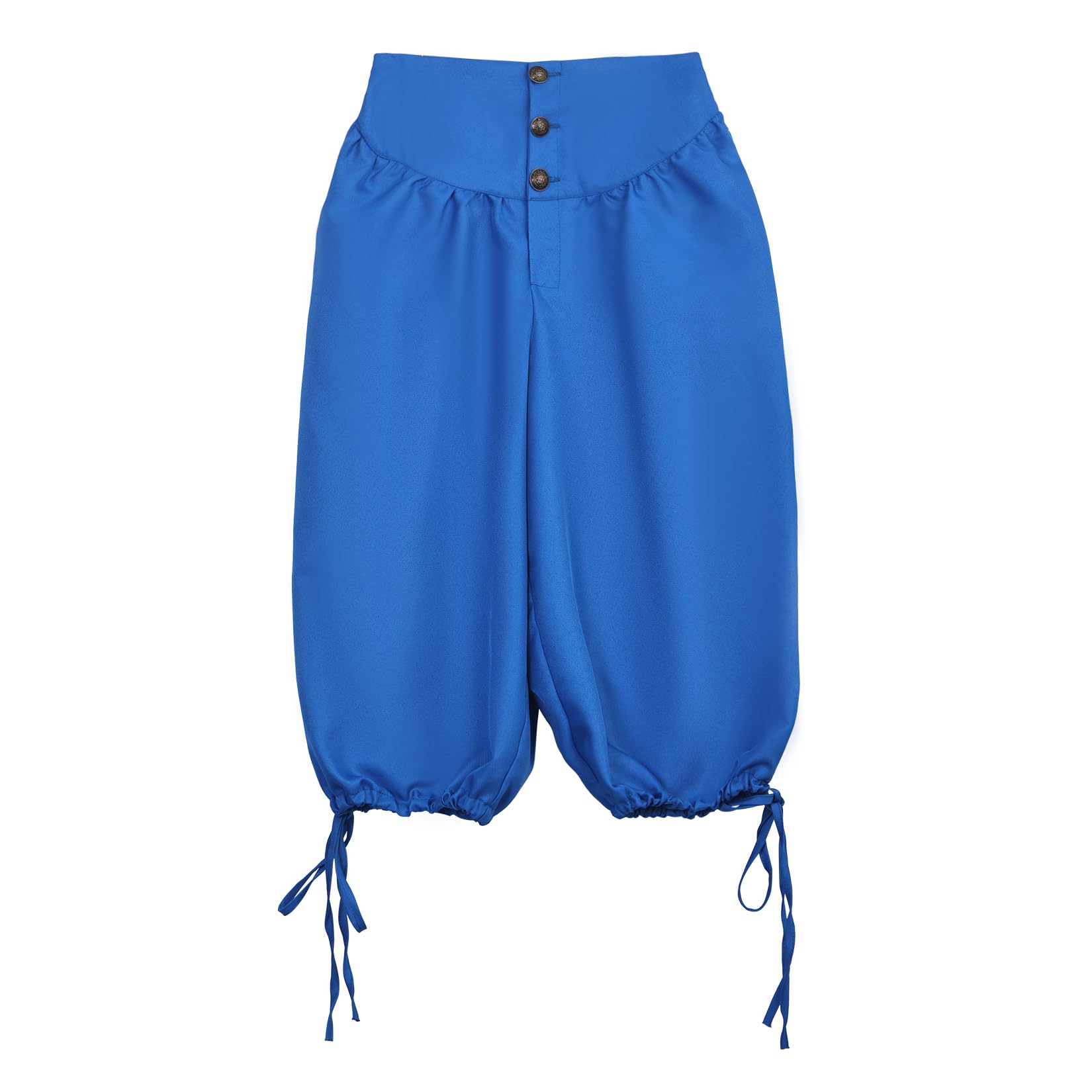 BPURB Men's Renaissance Colonial Pants Medieval Viking Trousers Pirate Cosplay Costume Breeches Summer Shorts Blue