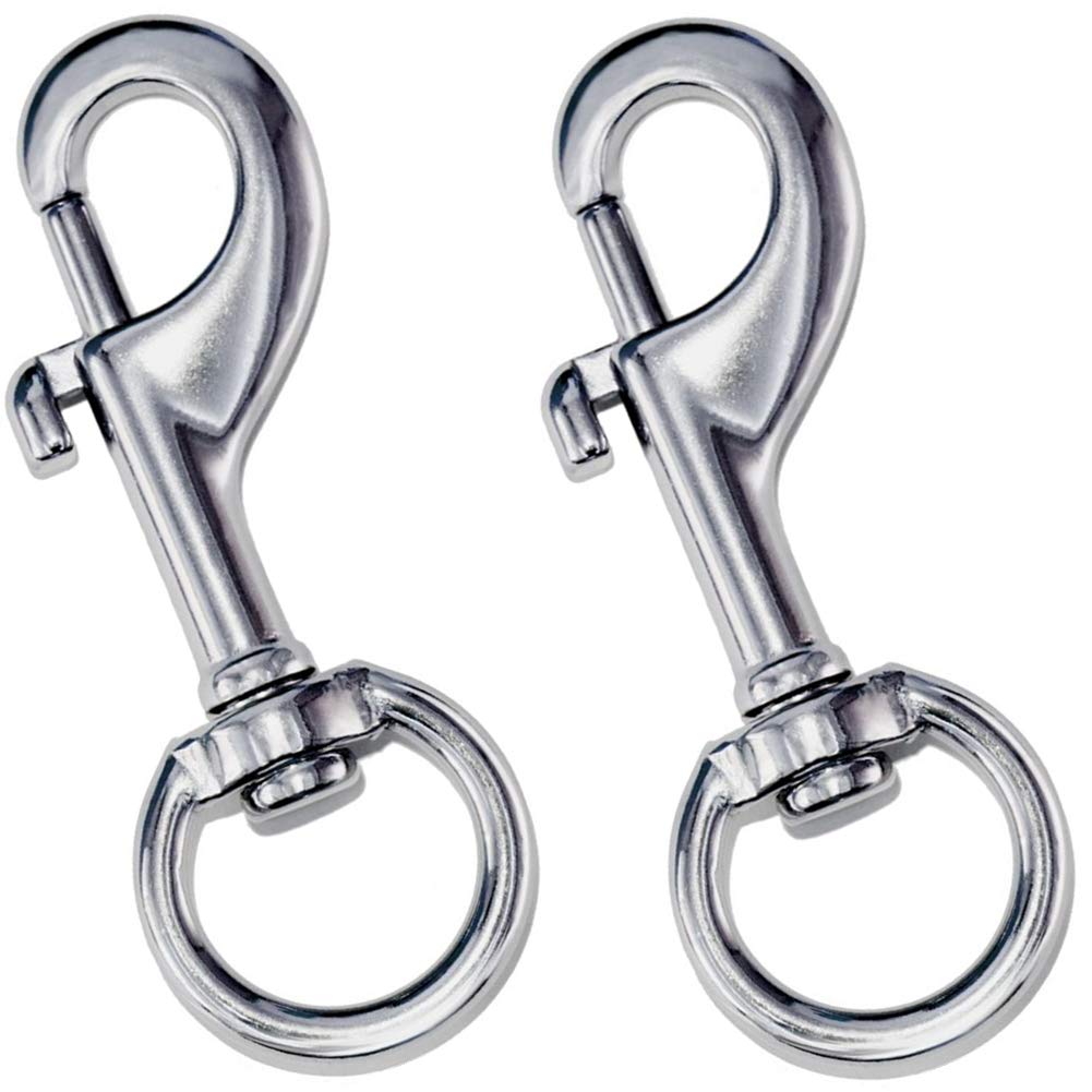 AOWISH 2Pack 316 Stainless Steel Swivel Round Eye Bolt Snap Hook 4 Marine Grade Single Ended
