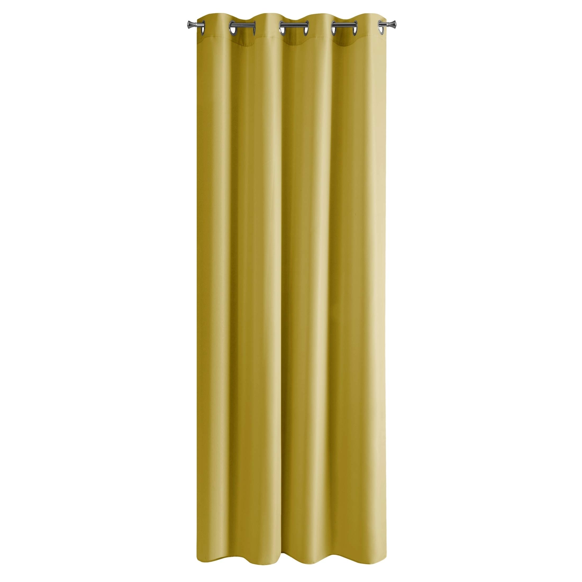 Eurofirany ADORE Semi Sheer Curtain with Eyelets - 1 Unit, Window Curtain, Semi Transparent, for Bedroom Living Room Lounge Kitchen, 140g m², W55 x L98, Mustard Yellow