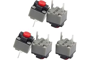 5Pcs Silent Tactile Switches, Square Micro Buttons for Mechanical Keyboards, Gaming Mouse and Industrial Control Panels (6x6x