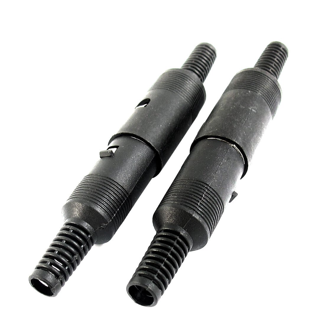 sourcing map 2Pair Black Plastic DIN 6-Pin Female Male Socket Audio Video Connector