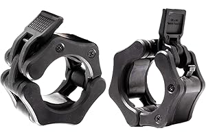HACUBA FITNESS Olympic Barbell Clamps Collars Quick Release Pair Weight Clips for 2 inch Barbell Matte Black