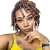 Niseyo Pre twisted Bob Spring Twist Hair 6 Inch 7 Packs Short Pre-looped Crochet Braid (T30/Ombre Medium Dark Brown)