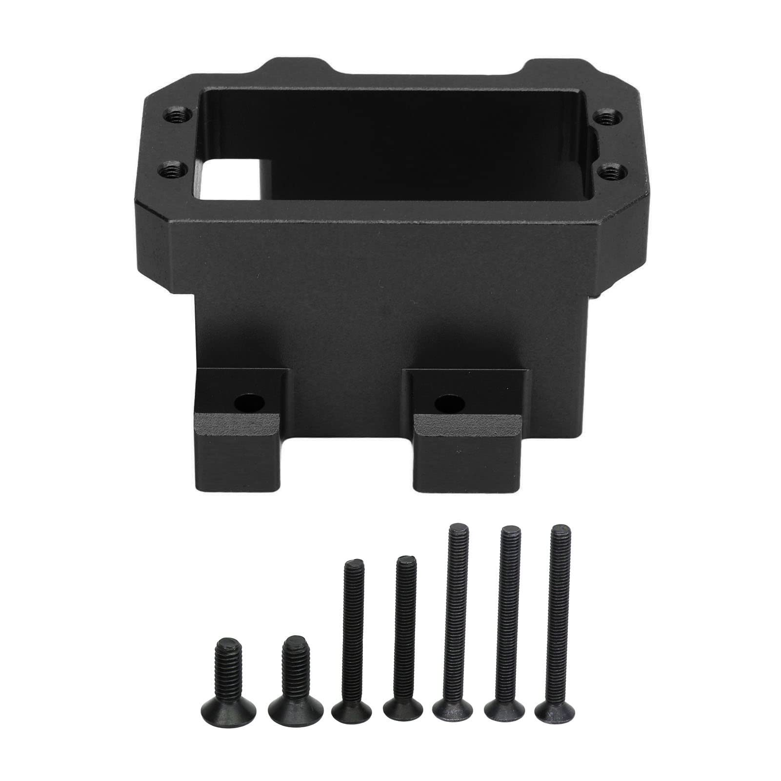 HEEPDD Steering Servo Bracket, Replacement Part Glossy Finish RC Servo Mount Aluminum Alloy Standard Size with Screws for 1/8 4WD Remote Control Car (Black)