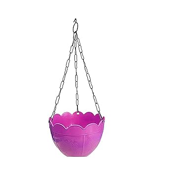 Gambit Gardening Plastic Hanging Flower Pot with Chain Planter (3 Pieces