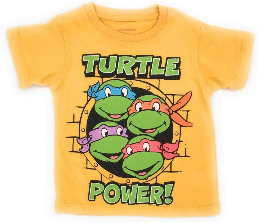 Ninja Turtles Nickelodeon Turtle Power Toddler Boys' Short Sleeve Shirt (2T) Yellow