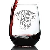 Bevvee Great Dane Face Stemless Wine Glass - Cute Dog Themed Decor and Gifts for Moms & Dads of Great Danes - Large 17 Oz