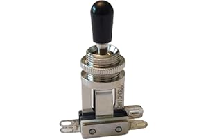 AXEGRINDERZ Switchcraft Short 3-Way USA Toggle Switch for Les Paul - Nickel with Black Tip