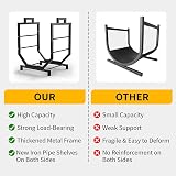 Mutool Firewood Rack with Canvas Carrier, Heavy Duty Log Holder, Black view 5