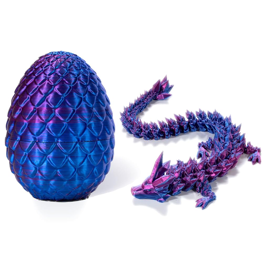 BZQCPLX 3D Crystal Dragon Figurine - Articulating Gemstone Dragons Egg - Kids and Adults Home & Desk Decor