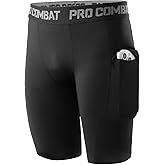 Niksa Boys' Compression Shorts, Youth Performance Base Layers Workout Underwear Sports Shorts with Side Pockets