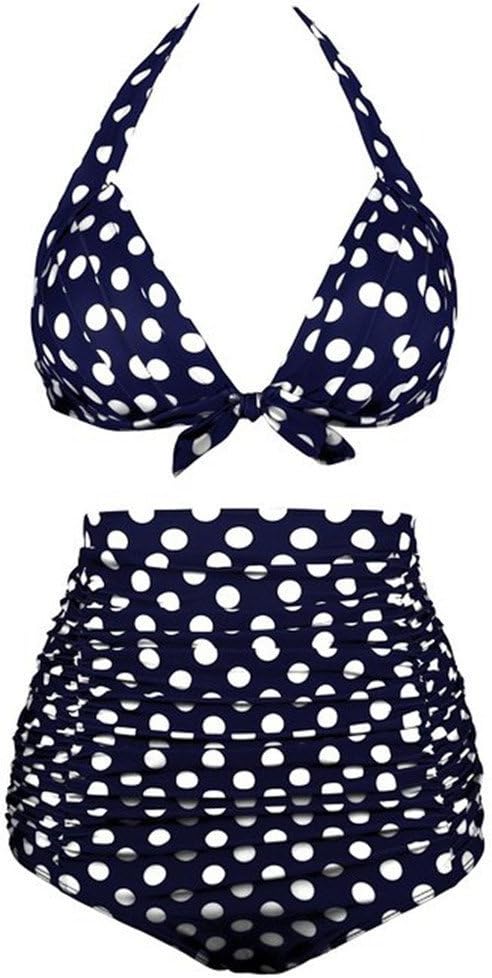 Feverishop Women 50s Sexy Girl Rockabilly High Waist Retro Bikini Swimsuit Set