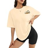 Aiyino Womens Oversized California Coastal Graphic Tee Vacation Shirt | 100% Cotton, Oversized Fit, Beach Graphic, Travel, Vacation, Everyday Wear