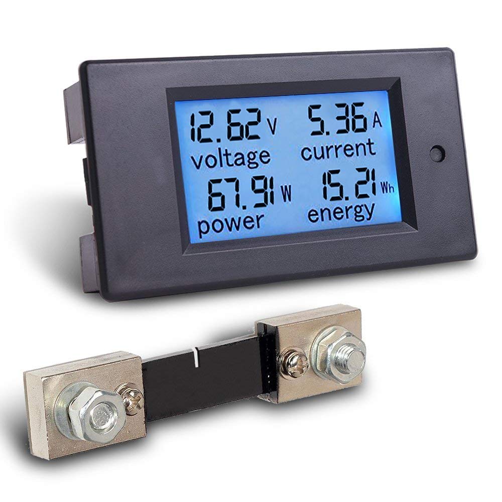 amiciSense DC Energy Meter 4 in 1, 6.5V100V 100A (10kW) Power Meter