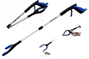 GRABRUNNER Grabber Reacher Tool - 32” Reacher Grabber Tool with Strong Magnetic and Swivel Head - Heavy Duty Pick Up Stick Grabbers for Seniors, Trash, Surgery Recovery Must Haves Gifts(Blue)