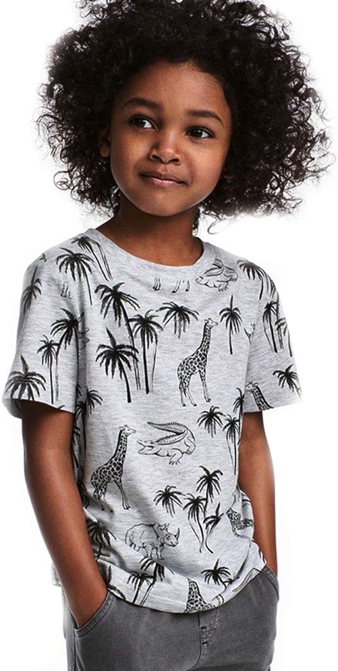 Amazon Huyb 女の子 男の子 トップス 夏 恐竜 プリント ｔシャツ 夏服 トップス 面白い 通園 12ヶ月 ７歳 トレーナー パーカー 通販