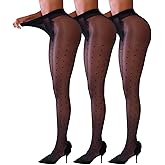 Popilush Black Sheer Tights for Women 3 Pack Rip Resistant Pantyhose 20D Control Top Pantyhose
