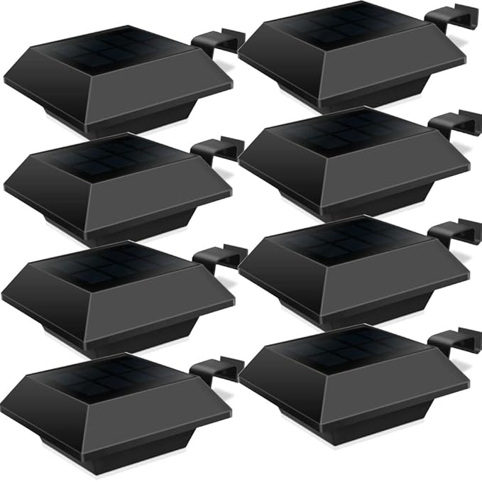 Uniquefire Dachrinnen Außenlampe 6LED Solarleuchten Regenrinne Solarlampe Outdoor Warmweiße Licht für Garten, Terrasse, Fahrt