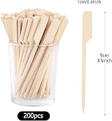 Lanjue 200 Pack Bamboo Skewers 9cm Flat Handles for Barbecue Fruit Burgers view 4