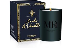 MR MIRYE Smoke & Vanilla Scented Candle Gifts Set - Jar Scented Candles for Men, 6 Oz Soy Candle for Home Scented with 35 Hour Burn Time, Father's Day Candles Gifts for Dad, Husband, Boyfriend