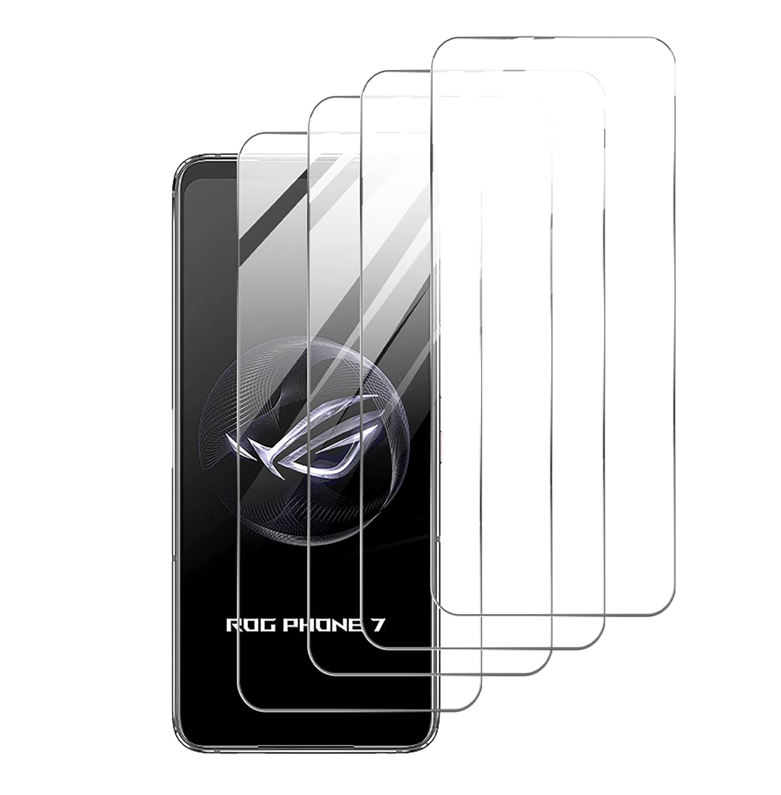 GIOPUEY [4 Pack Screen Protector Compatible with Asus ROG Phone 7/7 Ultimate, High Transmittance Glass, Scratch Resistant, Case Friendly, OilProof, Tempered Glass for Asus ROG Phone 7/7 Ultimate