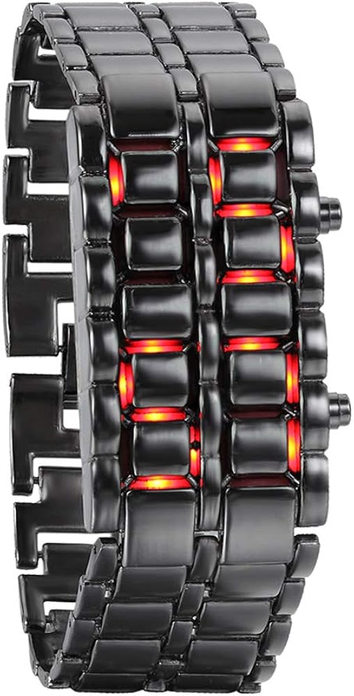 JewelryWe Novelty Lava Watches for Men Women Electronic Red