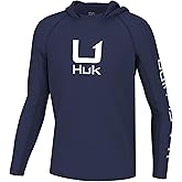 HUK Boys Icon X Hoodie, Fishing Shirt with Sun Protection for Kids
