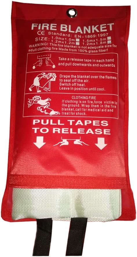 New Boss Fire Blanket, Fiberglass Protective Blanket, Retardant Emergency Survival Safety Cover for Kitchen, Grill, Fireplace, Camping,Car(39.3X 39.3 inch)