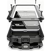 Marrkey Compatiable with iPhone 17 Pro Max Case,360 Full Body Protective Cover Heavy Duty Shockproof [Tough Armour] Aluminum Alloy Metal Case with Silicone Built-in Screen Protector - Black