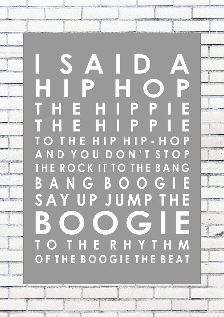 Rapper S Delight Sugarhill Gang Word Typography Words Song Lyric Lyrics Music Wall Art Amazon Co Uk Kitchen Home