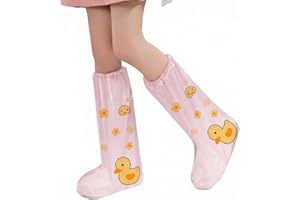 20-Pack Knee High Rain Shoe Covers, 19 Inch Waterproof Overshoes with Anti-Slip Soles, Thickened PE Boot Protectors for Outdo