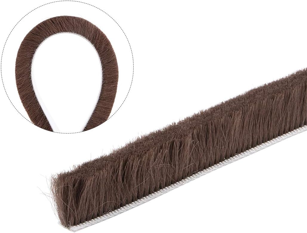 5000mm X 8mm Gray uxcell Brush Weather Stripping Adhesive Felt Door