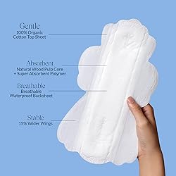 100% Large Organic Pads for Women, Ultra Thin Heavy