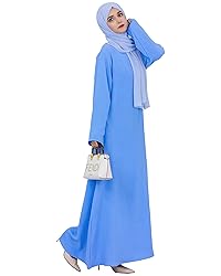 Zofocy Solid Color Women Abaya Modest Muslim Prayer