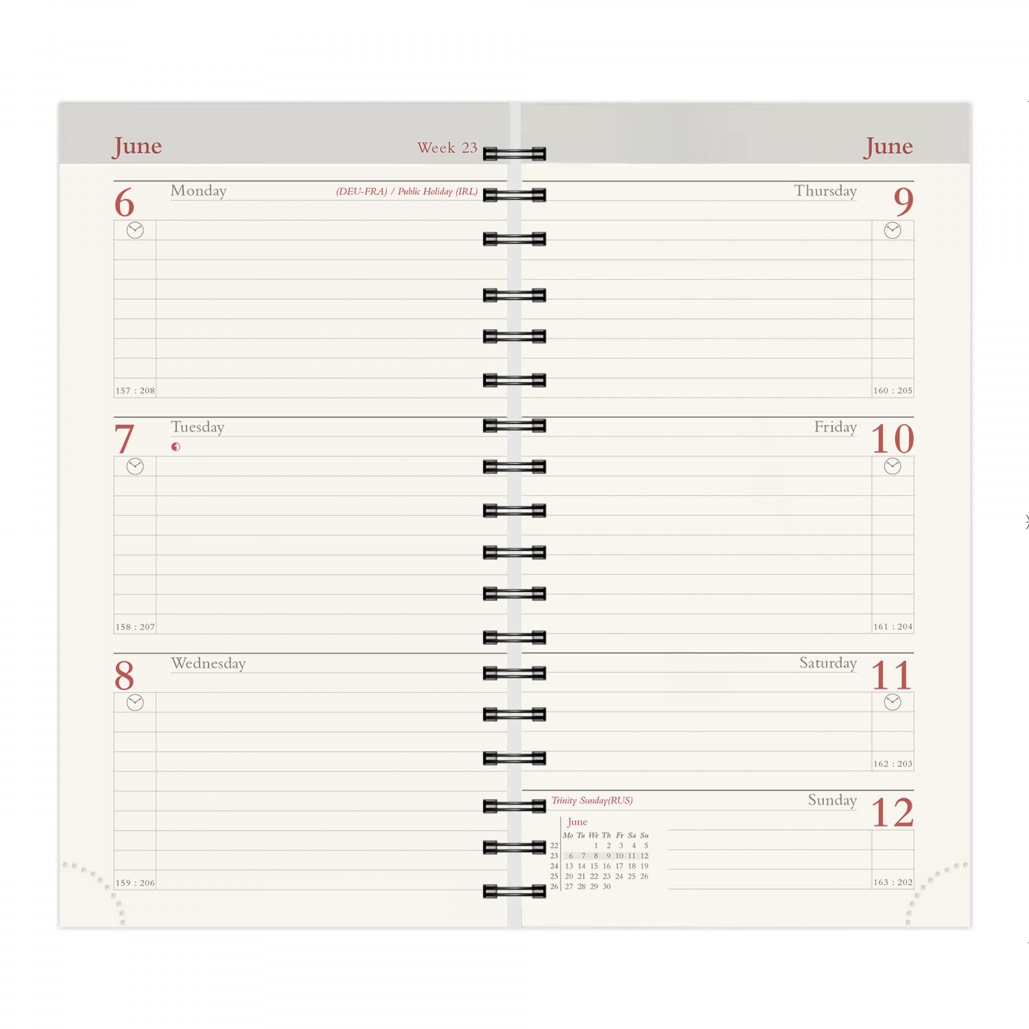 2026 Senator (13 month) Pocket Diary Insert/Refill - Week to View - (INN) Cream paper