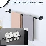 SAYAYO Towel Rail Wall Mounted Black SUS304 24-Inch 60CM Bathroom Bar view 8