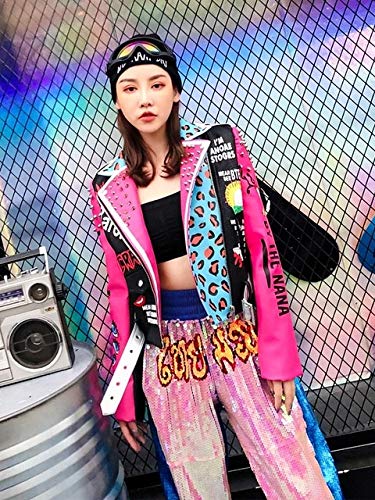 Lather jacket multi color leopard print 