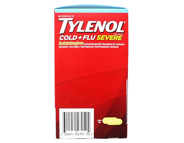 TYLENOL COLD + FLU SEVERE MEDICINE CAPLETS FOR COLD & FLU SYMPTOM RELIEF, FEVER REDUCER, PAIN RELIEVER, COUGH SUPPRESSANT, NASAL DECONGESTANT & EXPECTORANT, 50 POUCHES OF 2 CT.