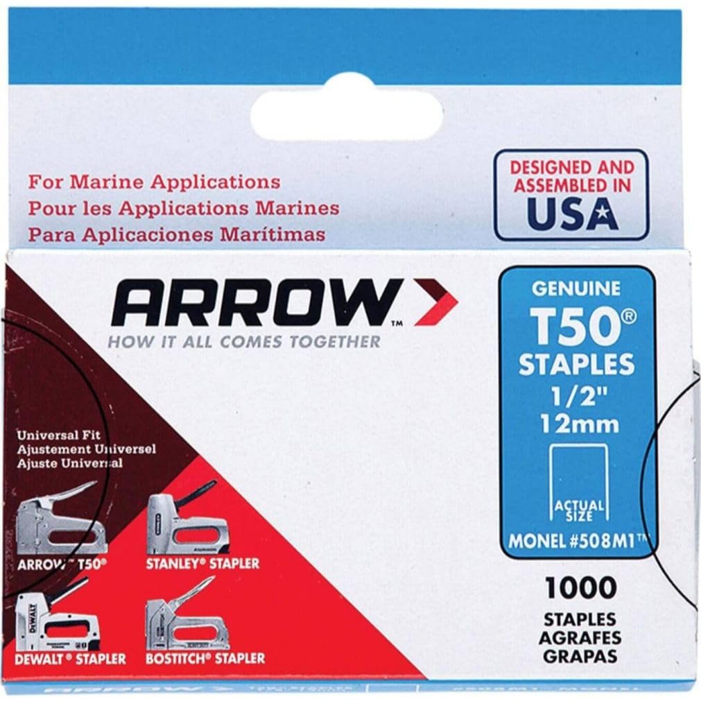 Arrow T5012MS T50M 1000 x 12mm 1/2-inch Monel Staples