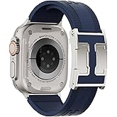 Sport Silicone Band Compatible with Apple Watch Ultra 3/2/1 Band 49mm/46mm/45mm/44mm/42mm(3/2/1) Men, Magnetic Silicone Rugged Replacement Strap for iWatch Ultra 3/2/1 SE3/2/1 Series11/10/9/8/7/6/5/4