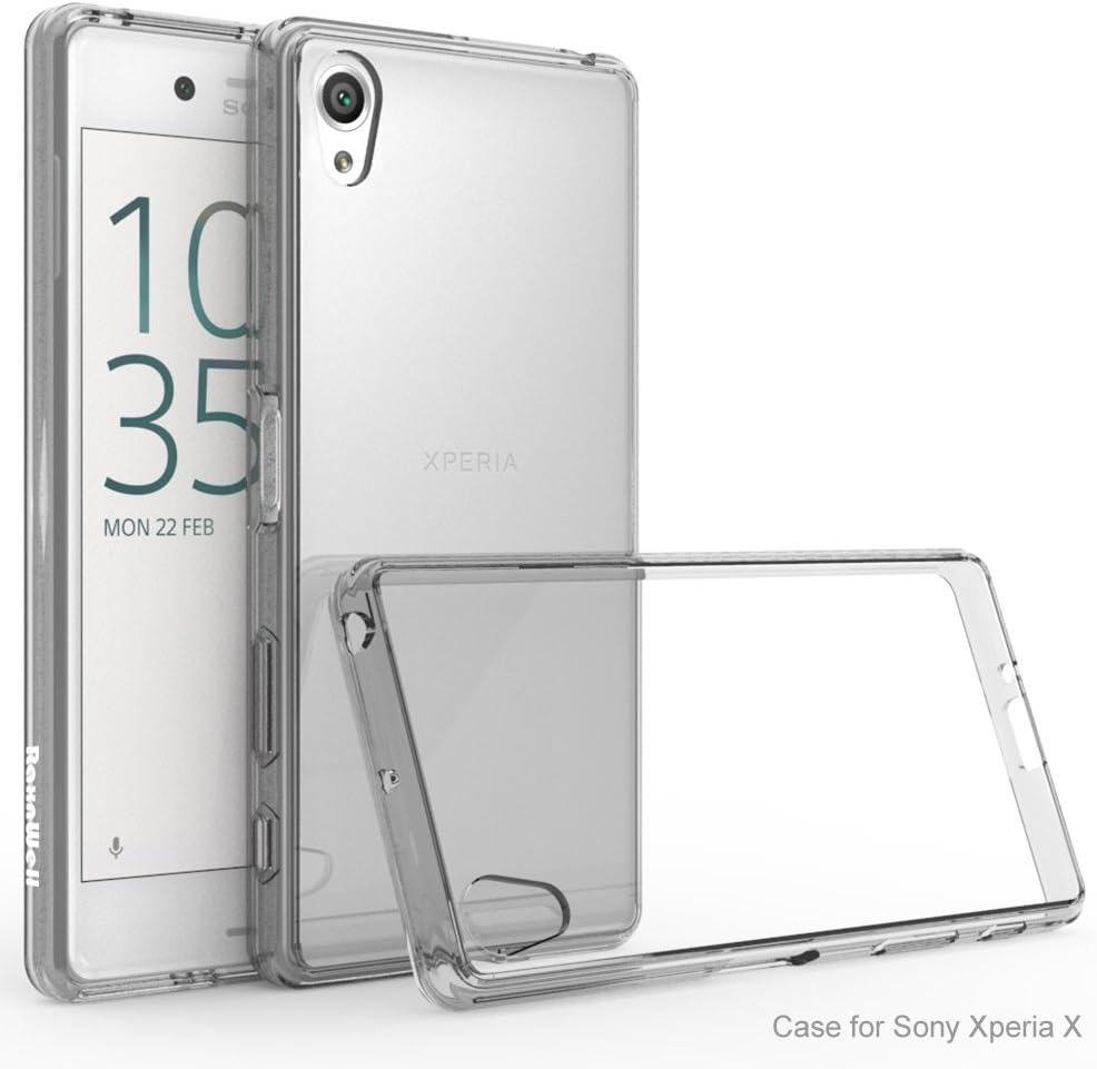 Sony Xperia X Case, RaxnWell [Shockproof] Crystal Clear [Transparent] Acrylic Plastic Back Panel and TPU Frame Stylish Phone Case for Sony X (Black Crystal)