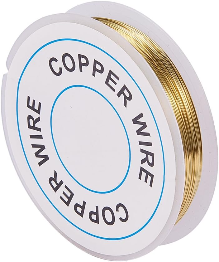 PH PandaHall 65.6ft 0.3mm Golden Copper Wire for Jewellery Making Craft Florist Wire Metal Beading Wires Gold Jewellery Armature Wires for Flower Wrapping Crafting 28 Gauge